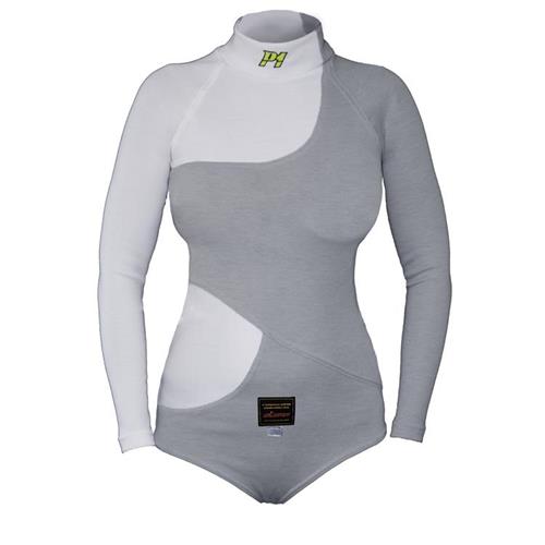 P1 Woman Bodysuit L-Body Silver/White - Medium